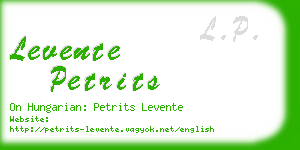 levente petrits business card